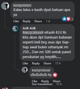 EKasih Pendaftaran Semakan Status Jenis Bantuan Yang Diterima