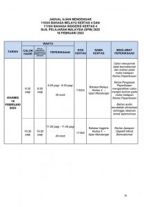 Tarikh Jadual Spm Lembaga Peperiksaan Malaysia