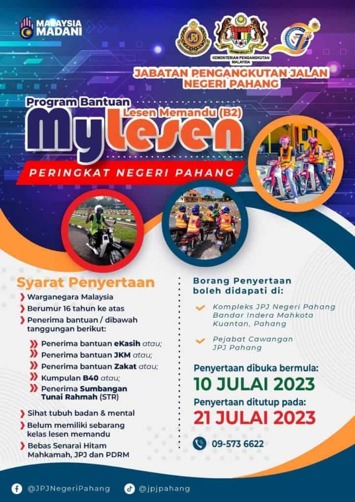 Pendaftaran Program Mylesen B Bantuan Lesen Percuma