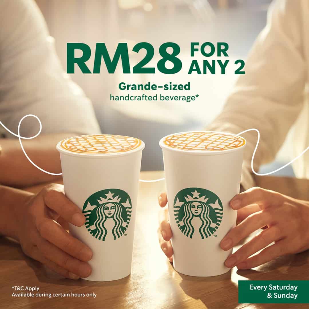 Promo Starbucks RM28 For 2 Hingga 29 Oktober 2023