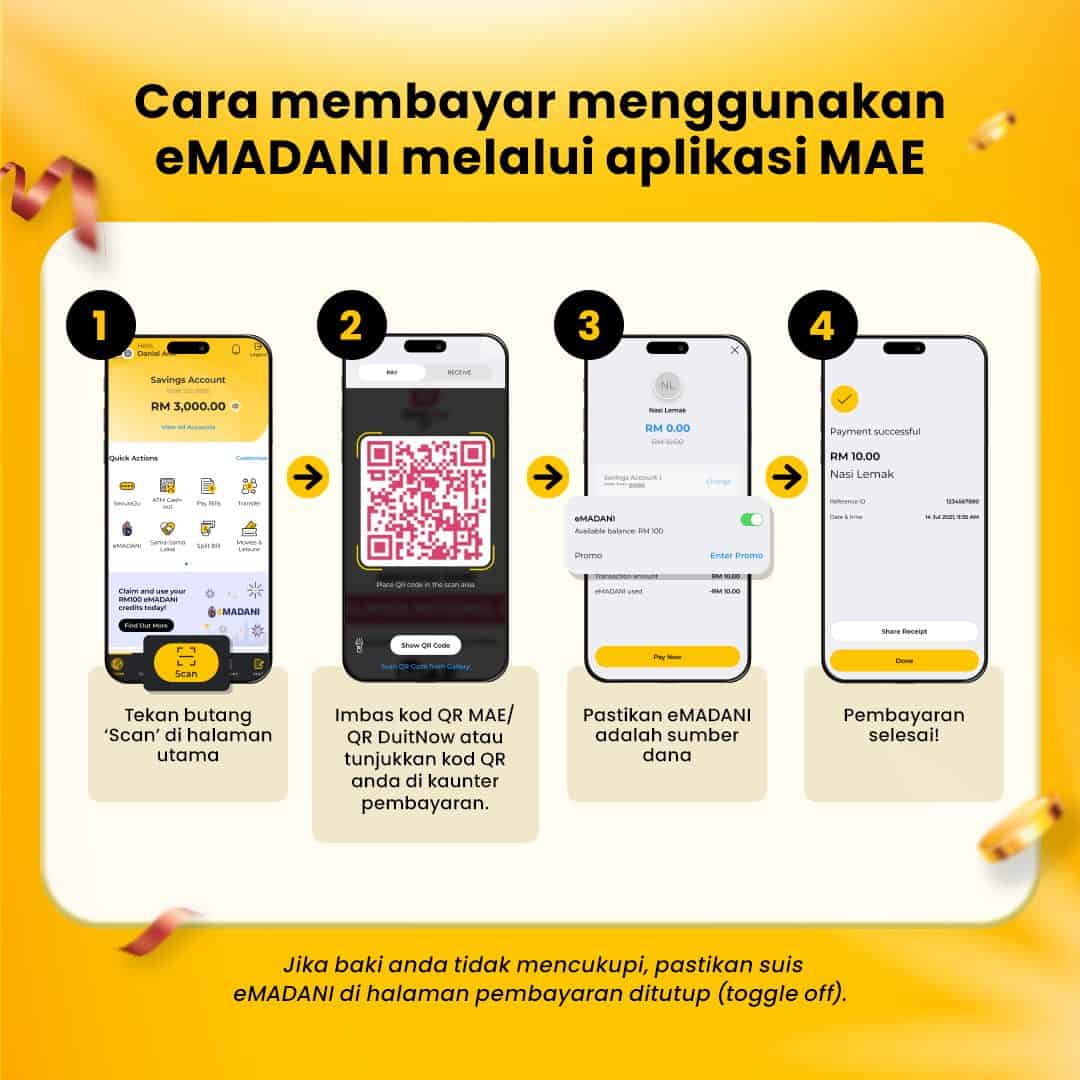 Cara Bayar E Wallet MAE TNG ShopeePay Setel EMadani