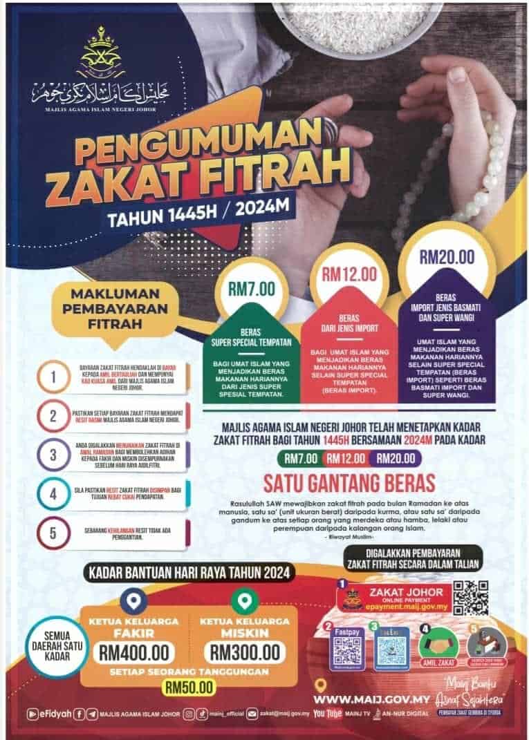 Zakat Fitrah Online Kadar Setiap Negeri Di Malaysia