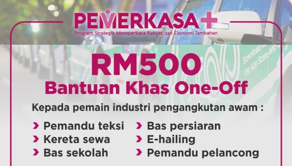 Pemerkasa e hailing bantuan Bantuan RM500