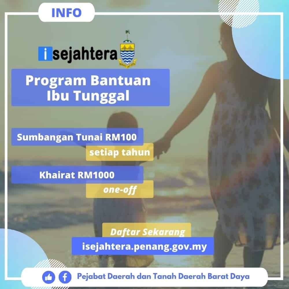 Program Bantuan Ibu Tunggal Isejahtera Rm100 Setahun