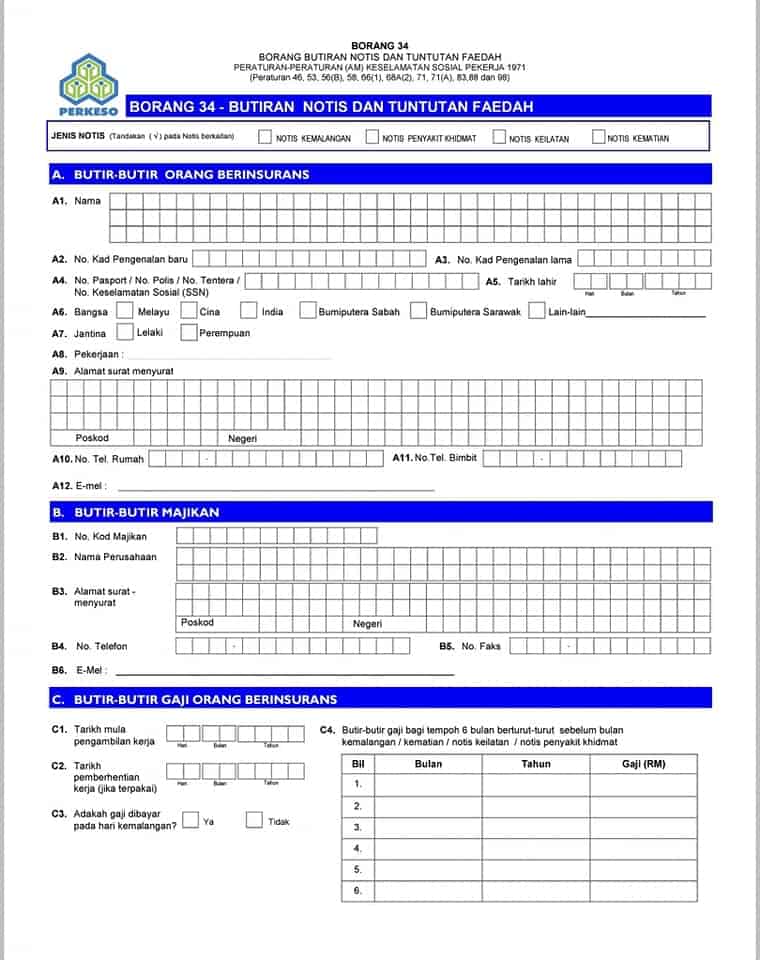 Socso covid claim form