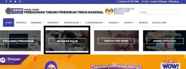 Cara Daftar Bayaran Balik PTPTN Secara Direct Debit Online