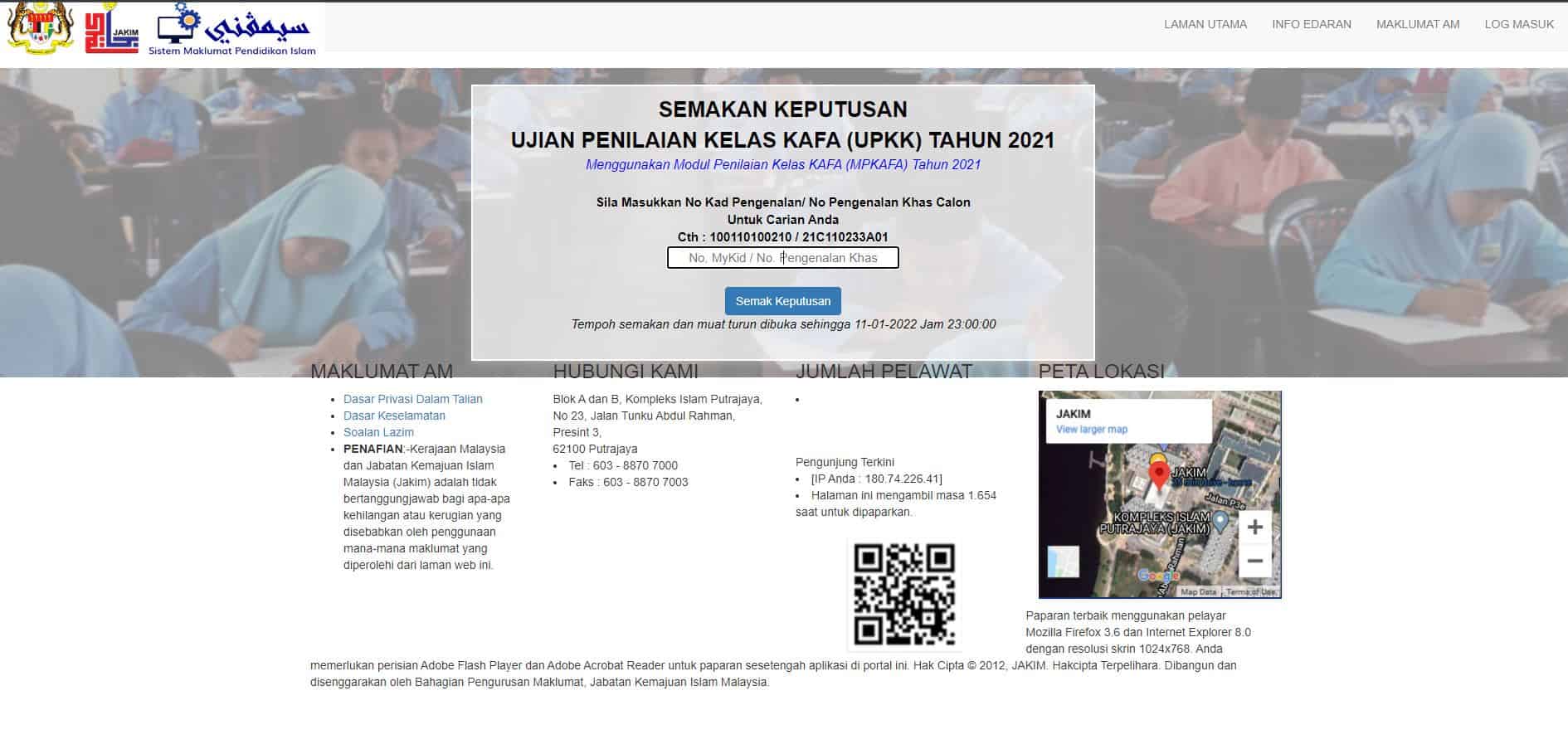 2021 upkk check result SAPS Ibu