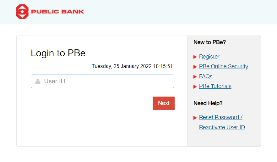 Pbebank login online