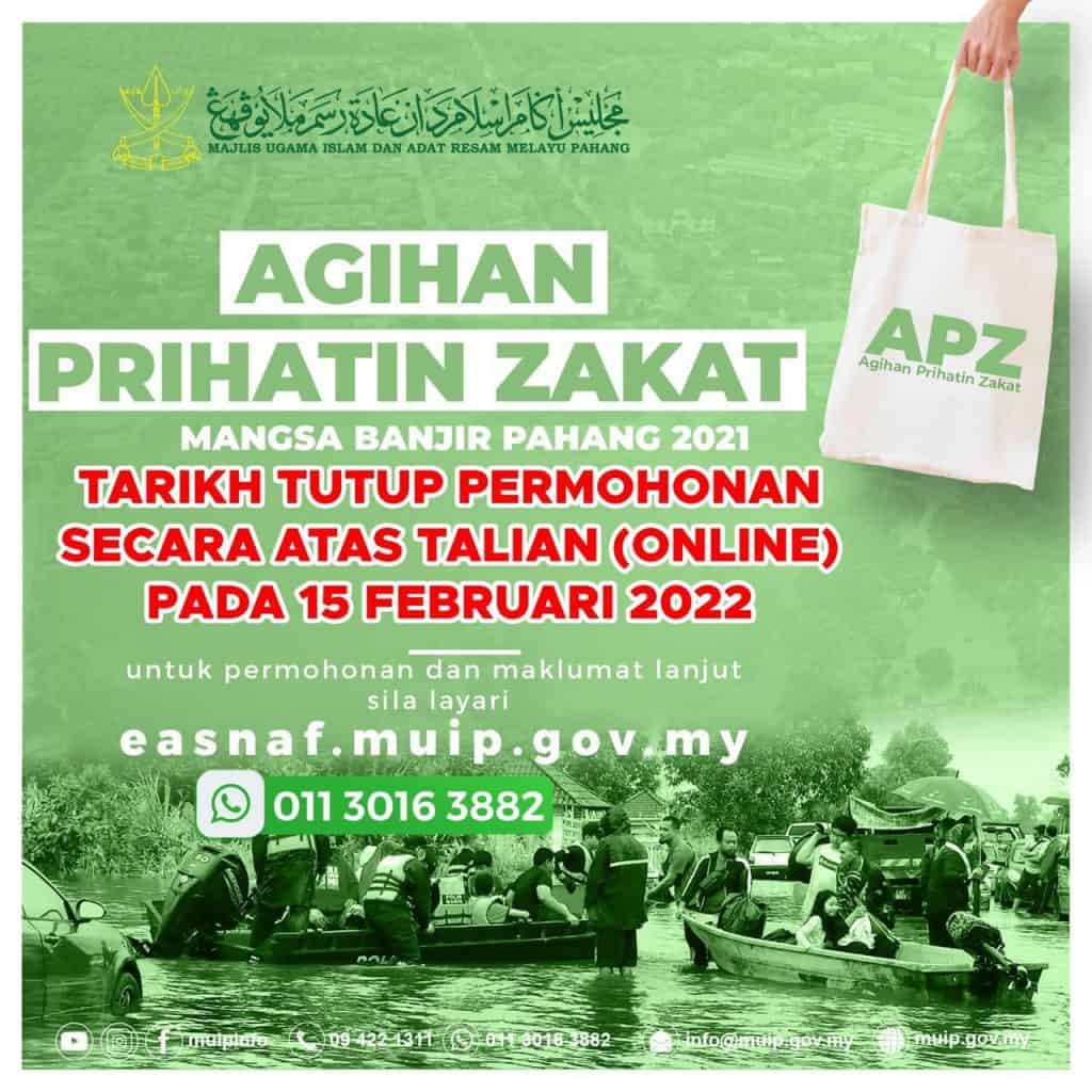 Zakat pahang banjir bantuan Permohonan Program