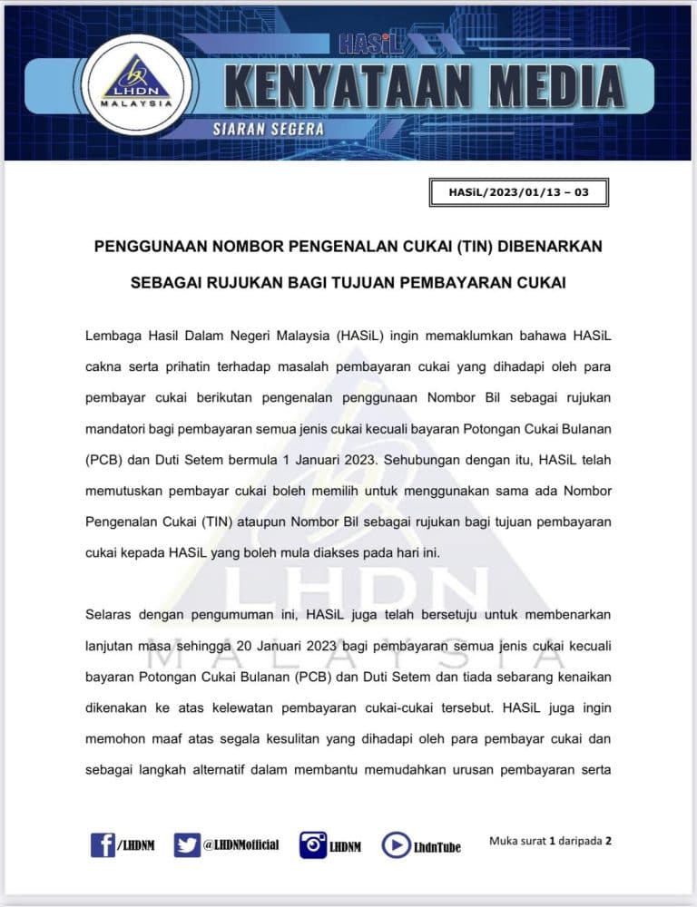 ByrHASIL: Cara Bayar Cukai Pendapatan LHDN Secara Online