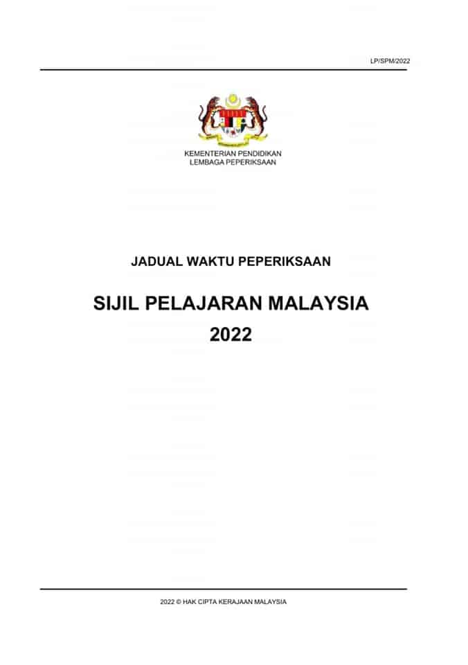 jadual spm 2022 2023