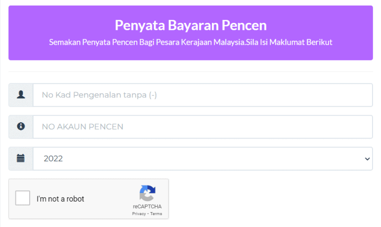 Semakan Penyata Pencen Jpa