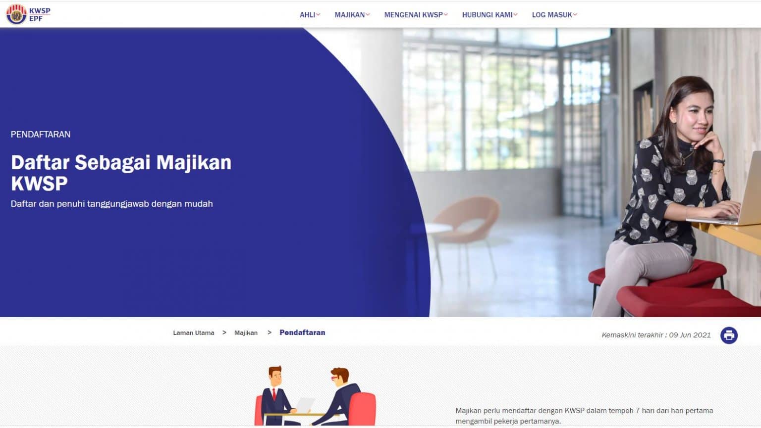 KWSP Majikan - Login, Daftar, E-Caruman Pekerja