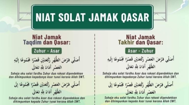 Solat Jamak Dan Qasar Panduan Syarat And Niat Jakim 9770