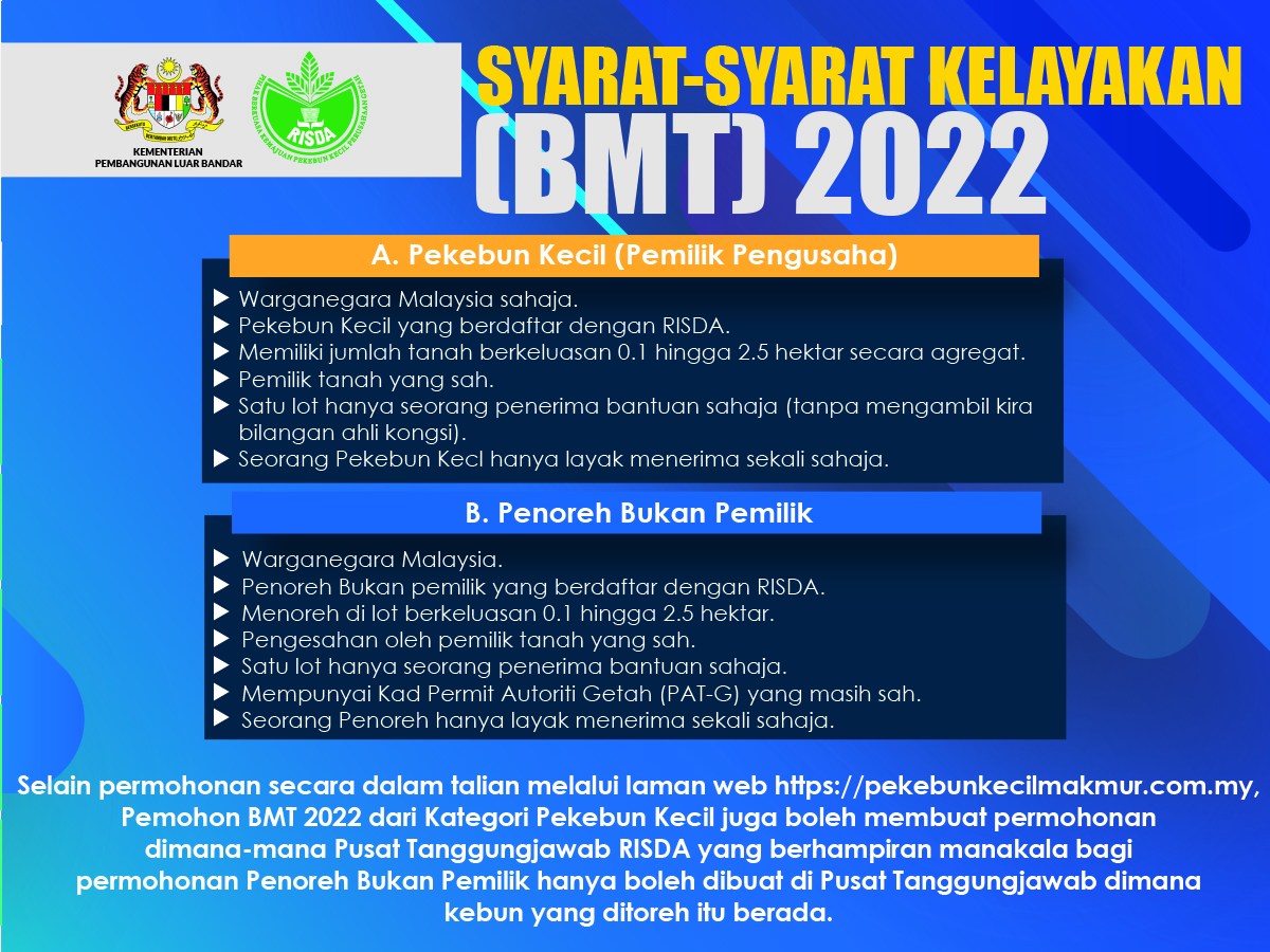 Semakan & Tarikh Bayaran BMT RISDA (Bantuan Musim Tengkujuh 2022)