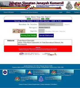 Cara Check No Telefon Scammer Online - PDRM Semakmule