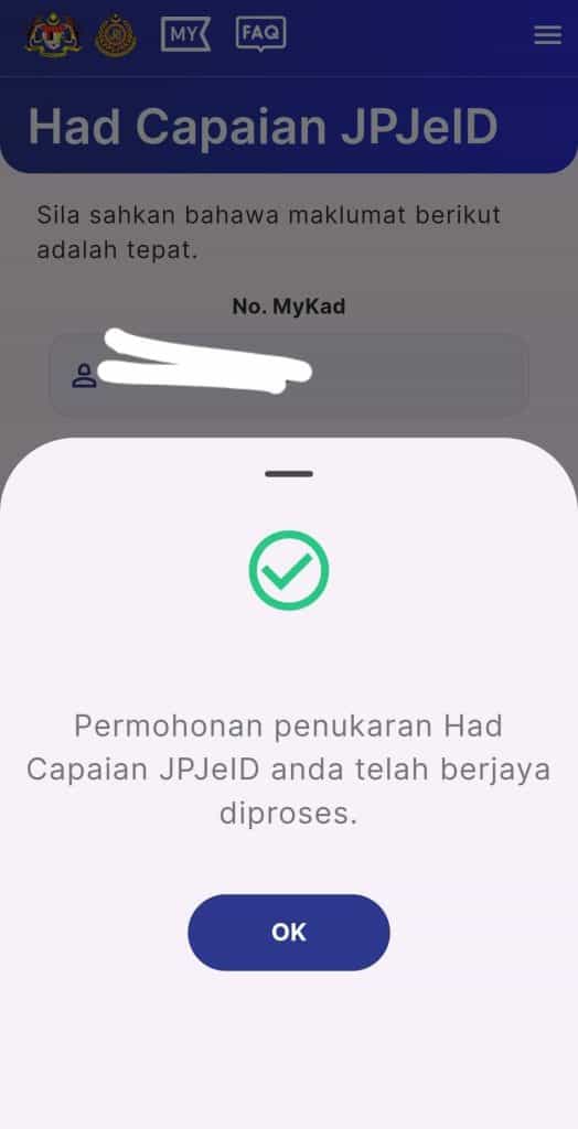 tukar nama kenderaan