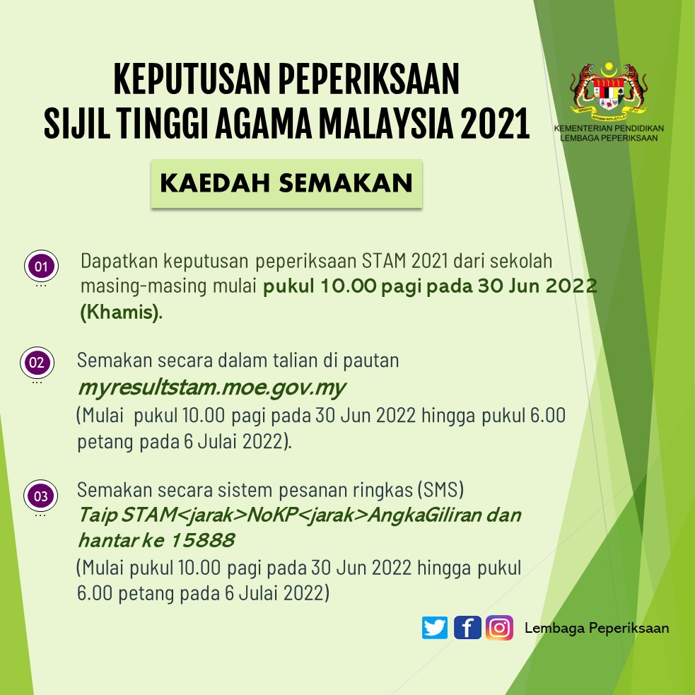 Semakan Keputusan STAM 2021 (Sijil Tinggi Agama Malaysia) Online