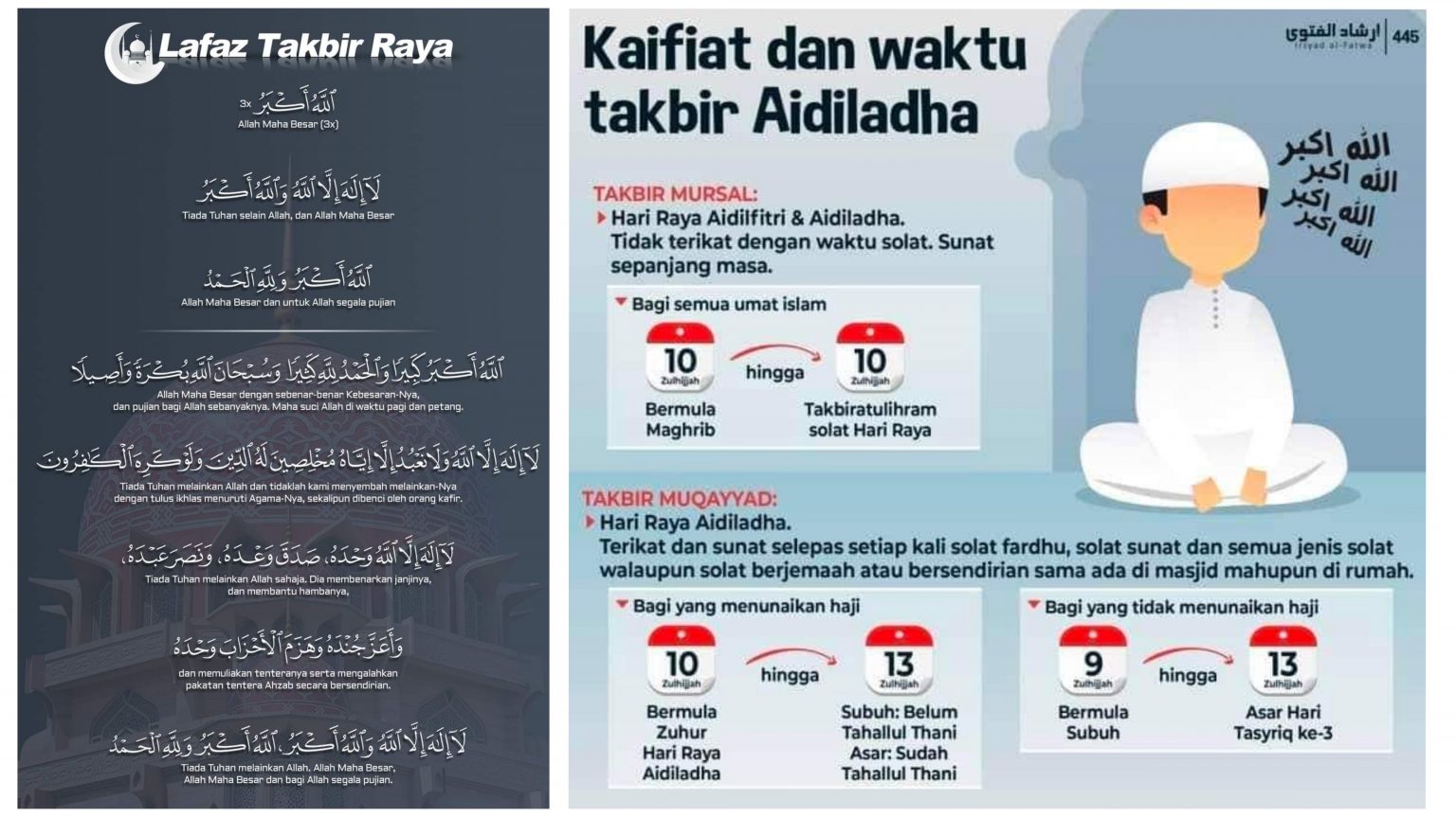 Takbir Raya Haji 2024 Waktu Panduan Lafaz Takbir Aidiladha