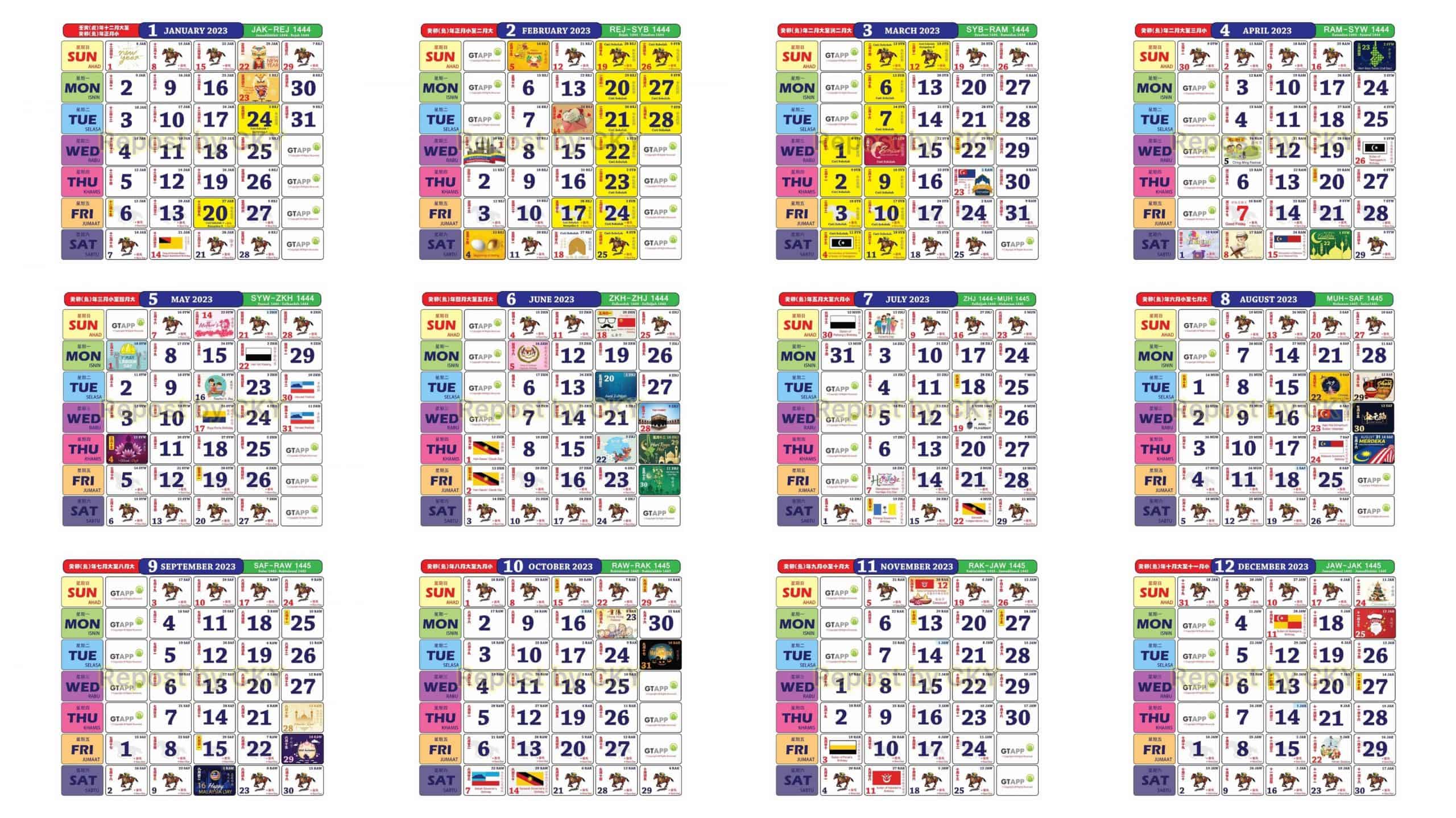 2024 Calendar Malaysia With School Holidays Printable Printable Online