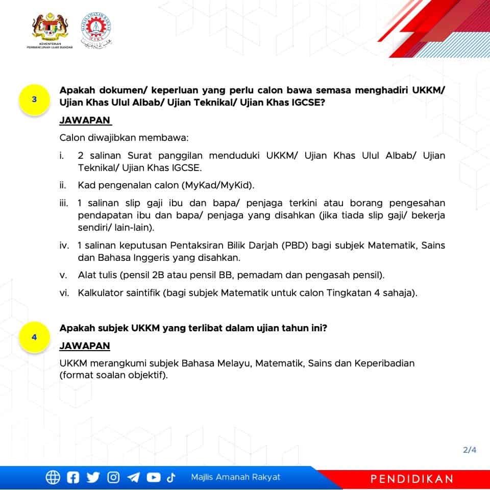 UKKM 2024: Semakan Tarikh, Format Soalan, Tempat Ujian MRSM