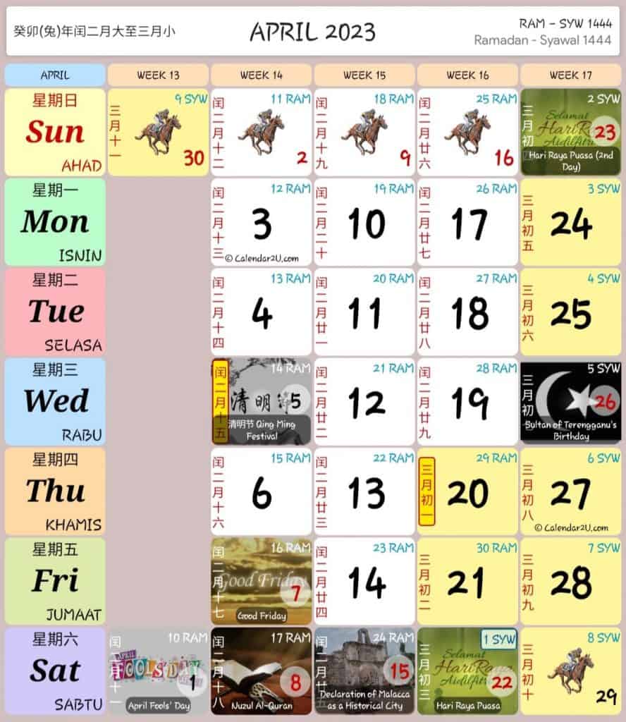 Calendar 2025 Raya 