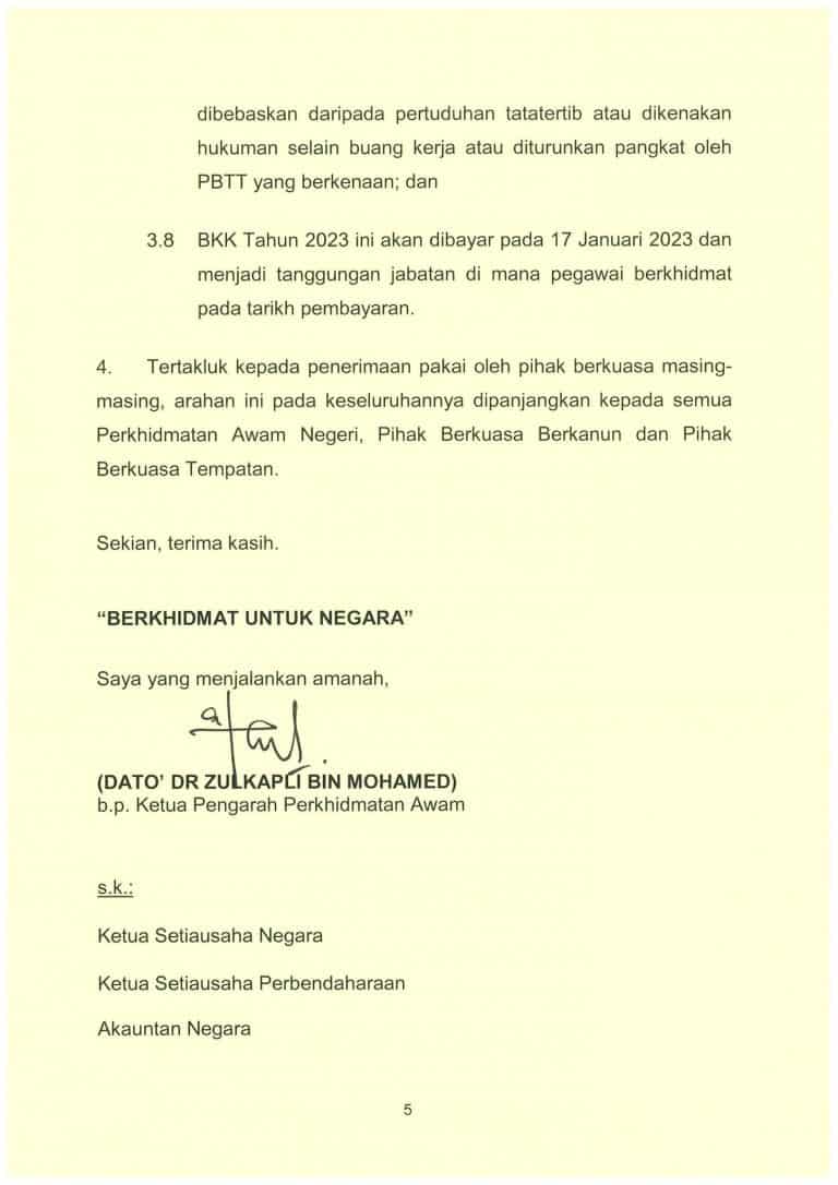 Bantuan Khas Kewangan (Bonus Penjawat Awam & Pesara 2023)