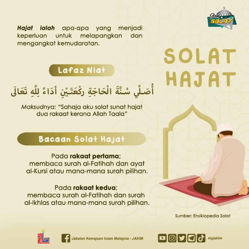Panduan Solat Hajat Niat Doa Lengkap JAKIM 