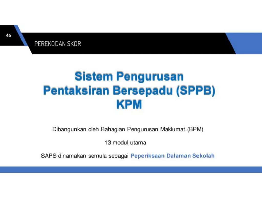 SPPB MOEIS - Sistem Pengurusan Pentaksiran Bersepadu KPM