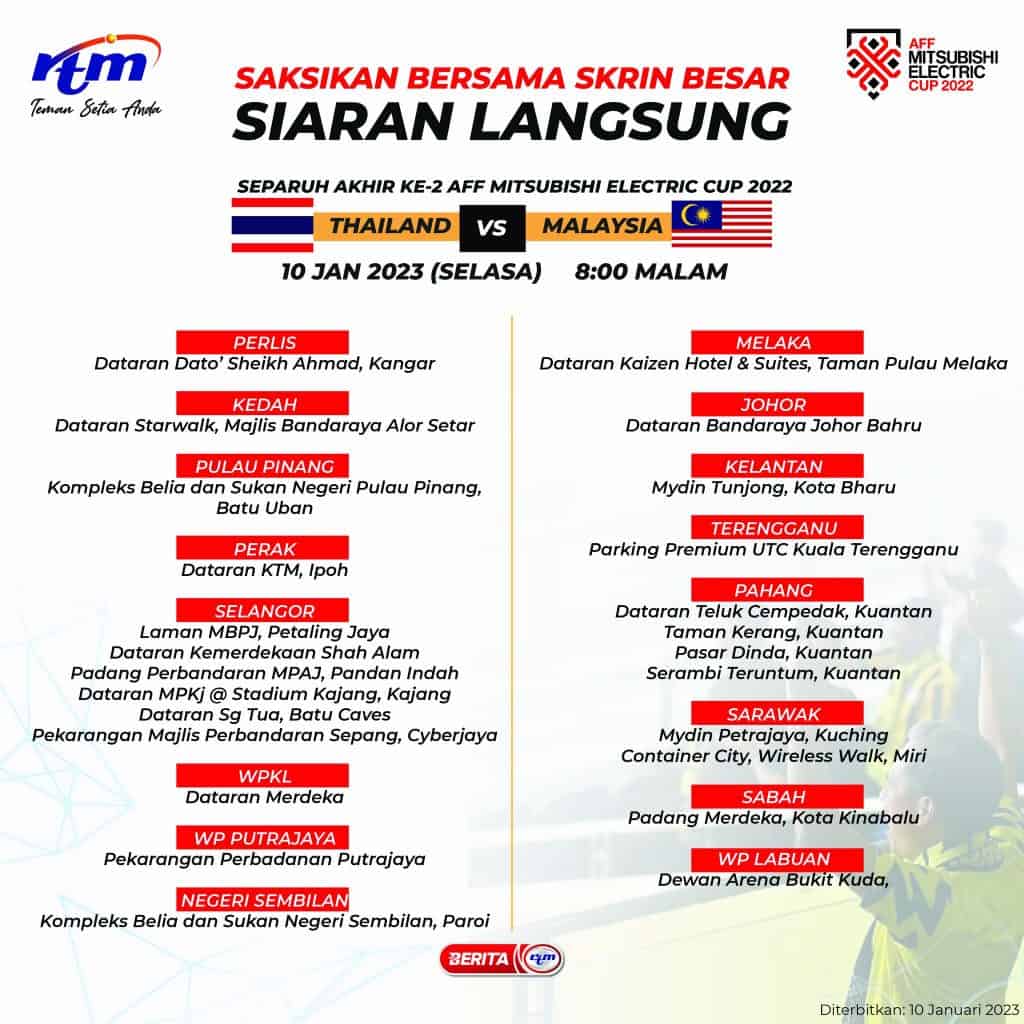 [ LIVE ] Piala AFF 2022 - Malaysia Lwn Thailand (Separuh Akhir 2)