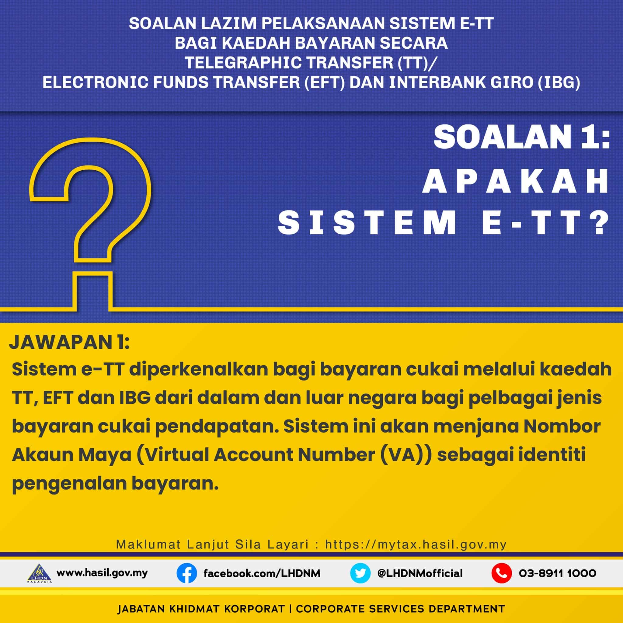 E-TT Hasil : Cara Buat Bayaran Cukai LHDN MyTax