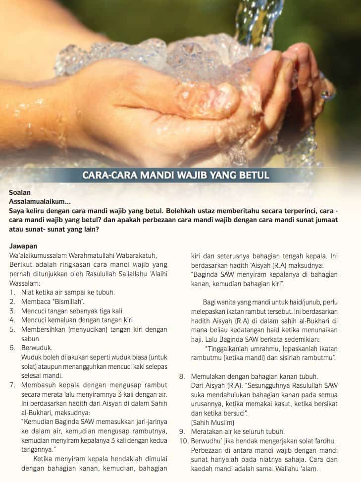 Cara Mandi Wajib Panduan Lengkap JAKIM 