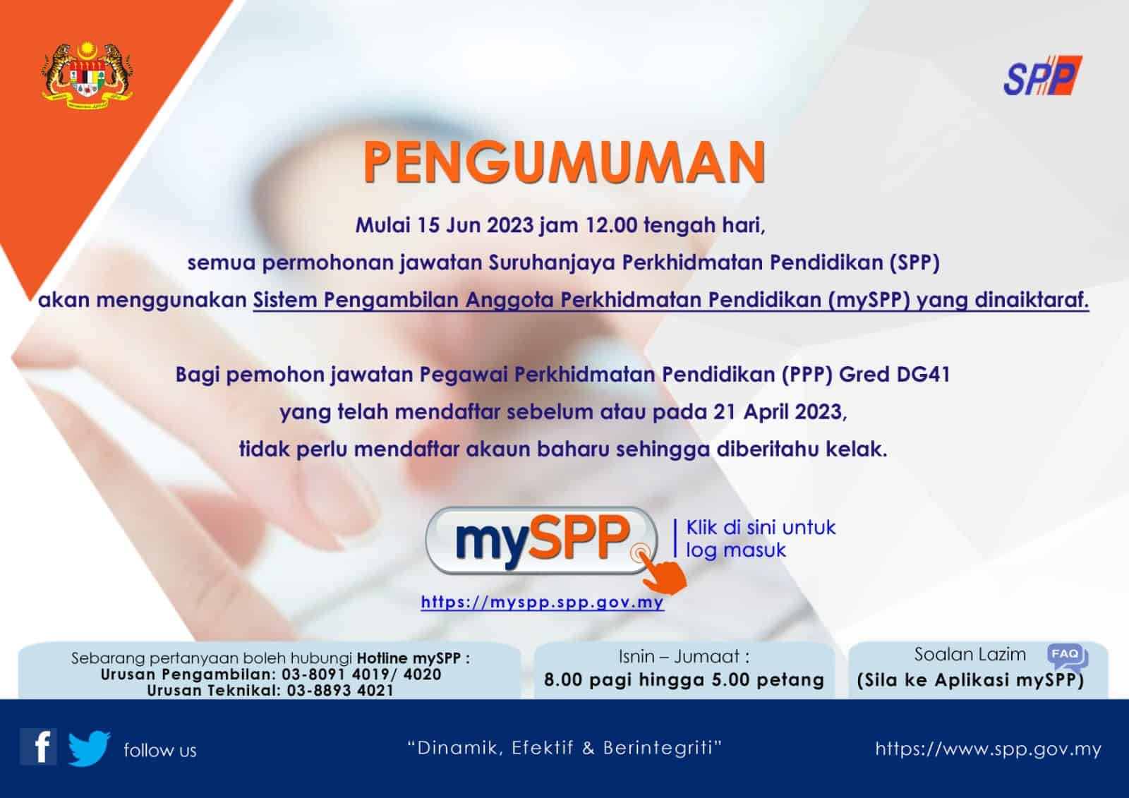 MySPP: Daftar Permohonan Jawatan Kosong SPP 2023