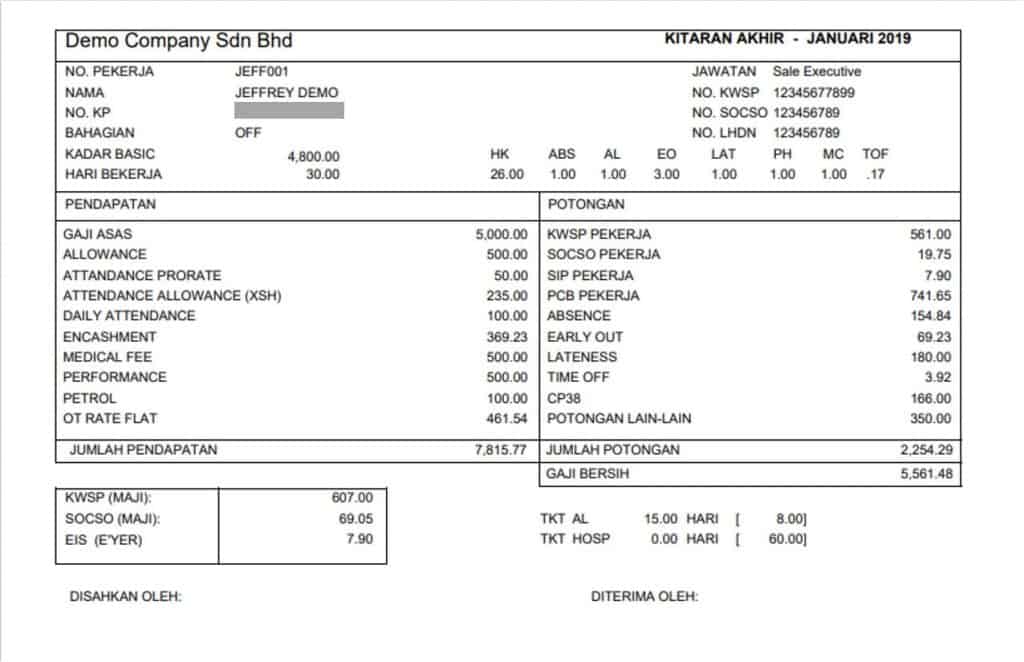 Contoh Slip Gaji Download Template Dan Butiran Pentin Vrogue Co