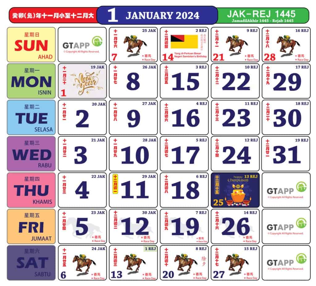 January 2024 Calendar Malaysia Calendar 2024