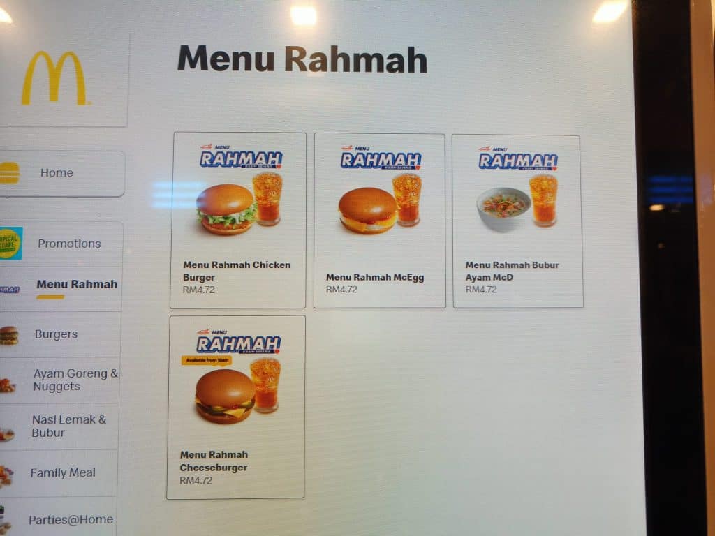 menu rahmah mcd malaysia