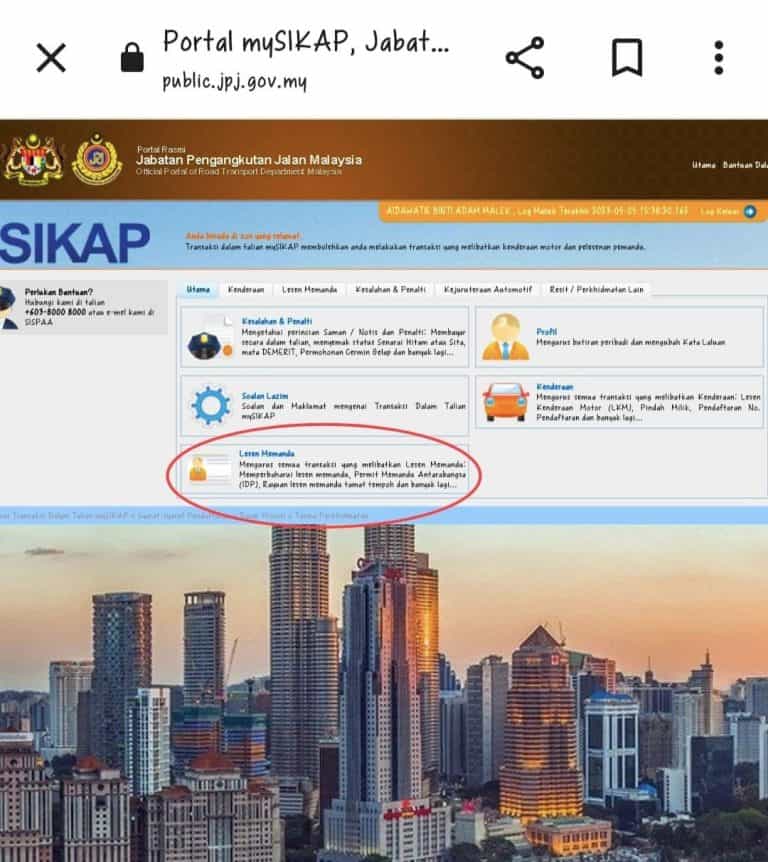 Cara Renew Lesen Memandu Online (MyJPJ / MySikap)