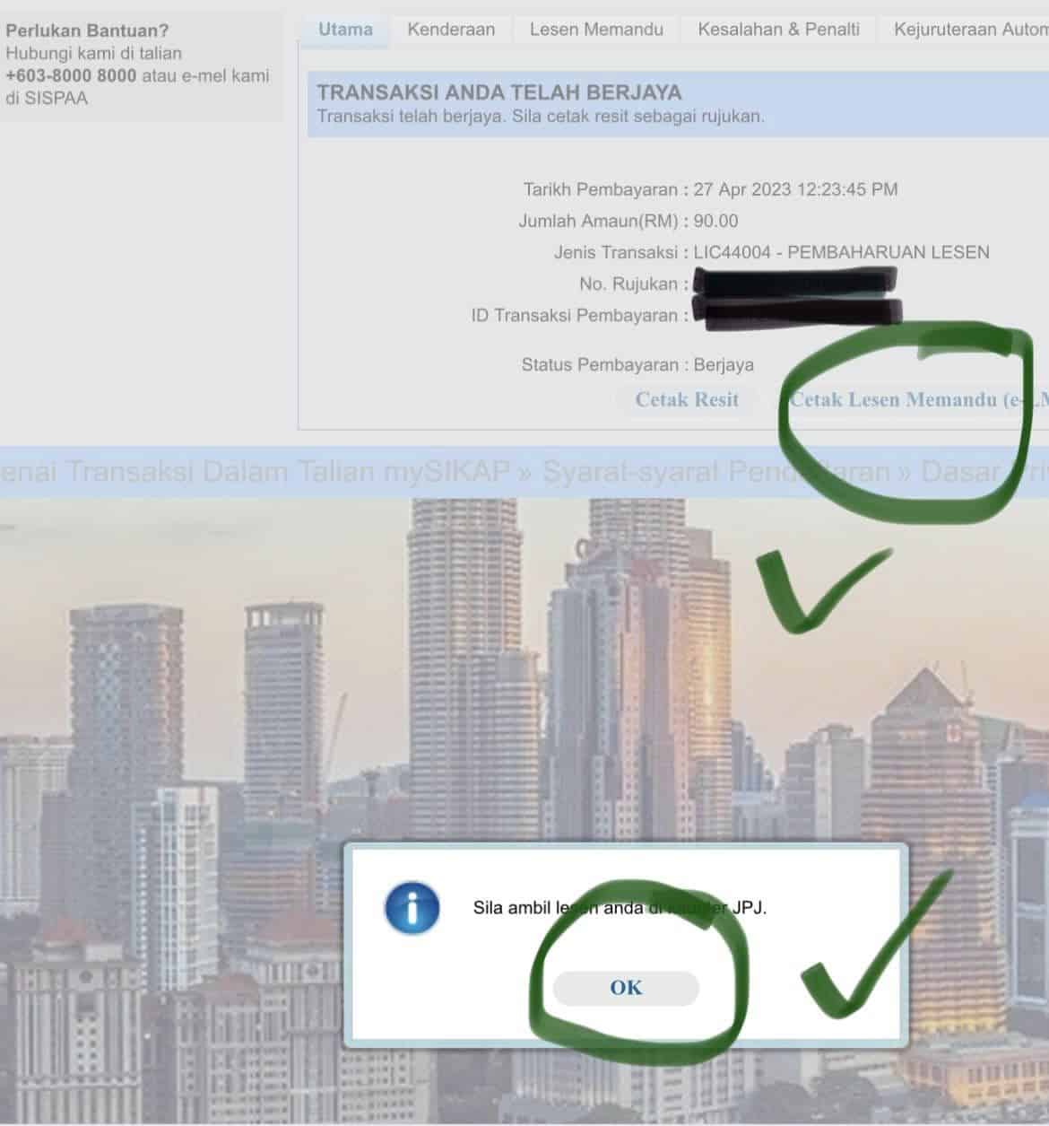 Cara Renew Lesen Memandu Online (MyJPJ / MySikap)