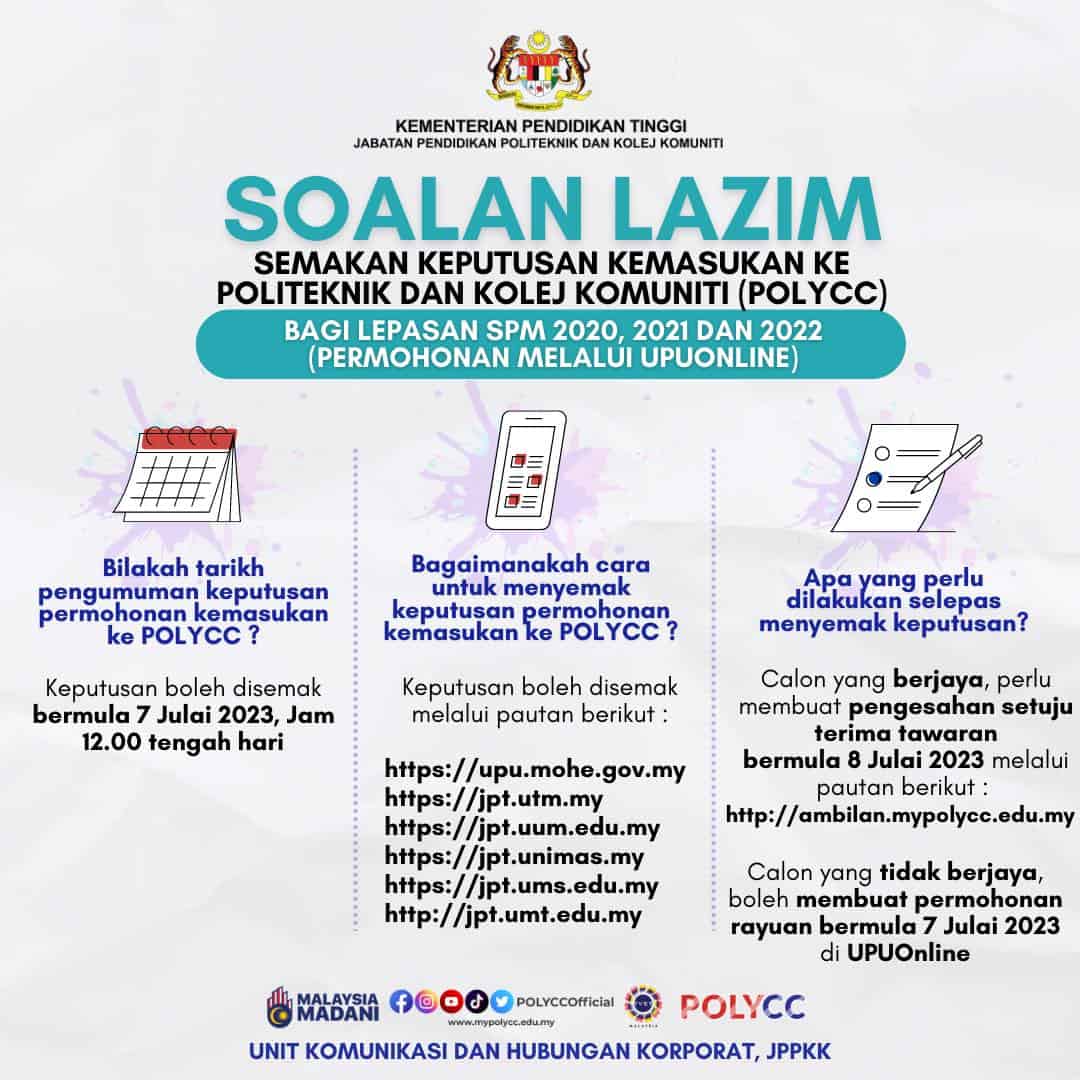 Semakan Permohonan Politeknik & Kolej Komuniti 2023/2024