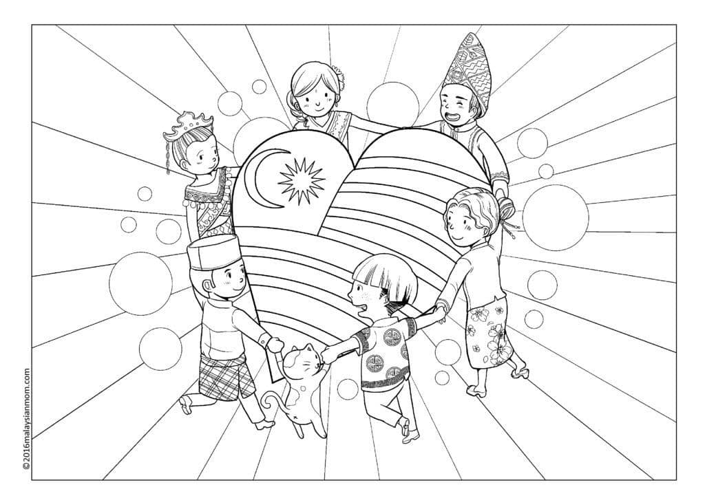 Gambar Mewarna Hari Merdeka