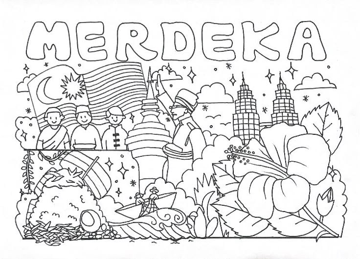 Gambar Mewarna Hari Merdeka