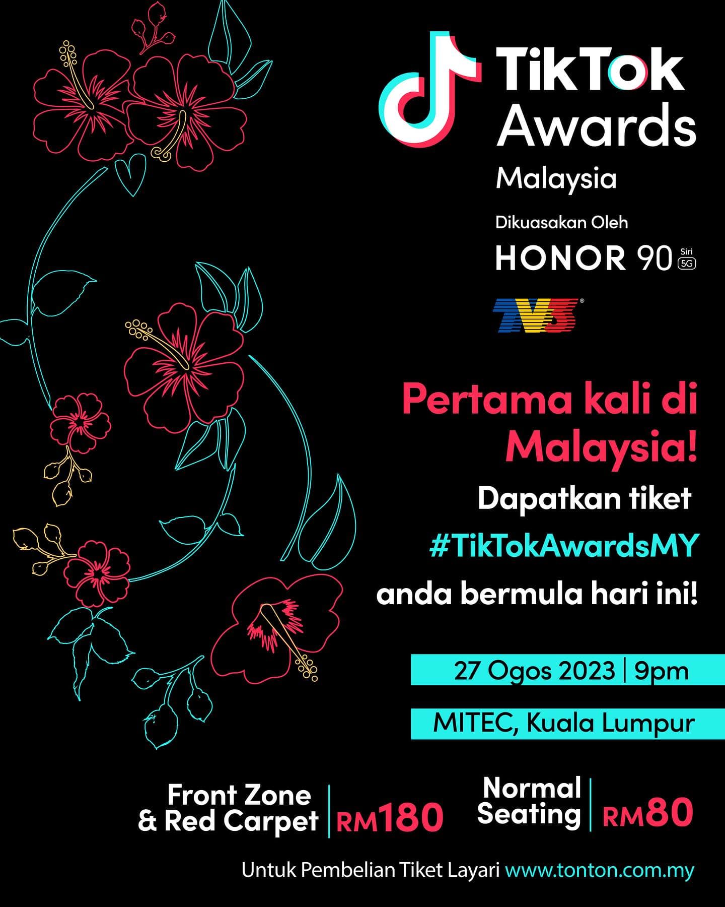 Tiktok Awards Malaysia LIVE Undian, Calon & Kategori