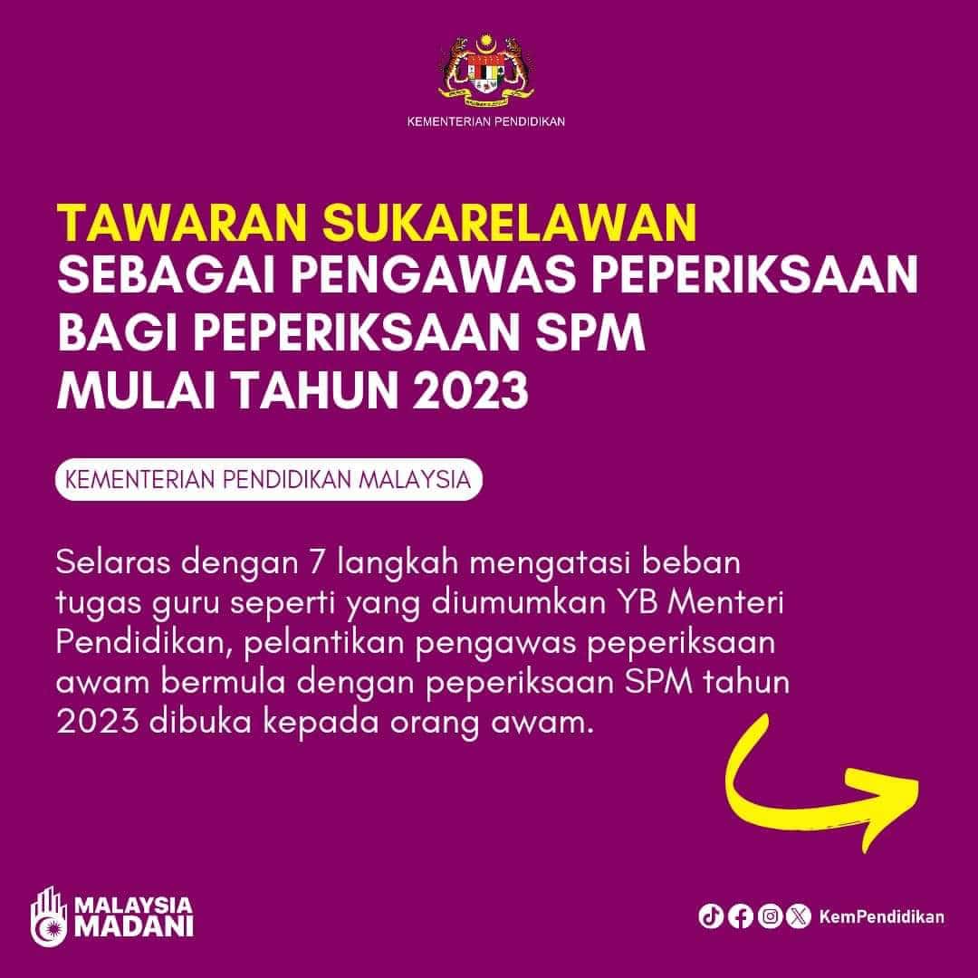 Semakan Tawaran Pengawas Peperiksaan SPM 2023