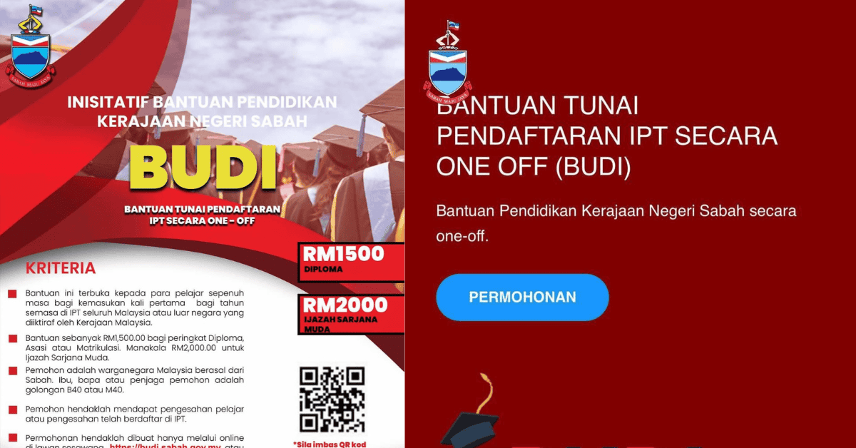 BUDI Sabah 2024 Permohonan Bantuan Tunai Pendaftaran IPT