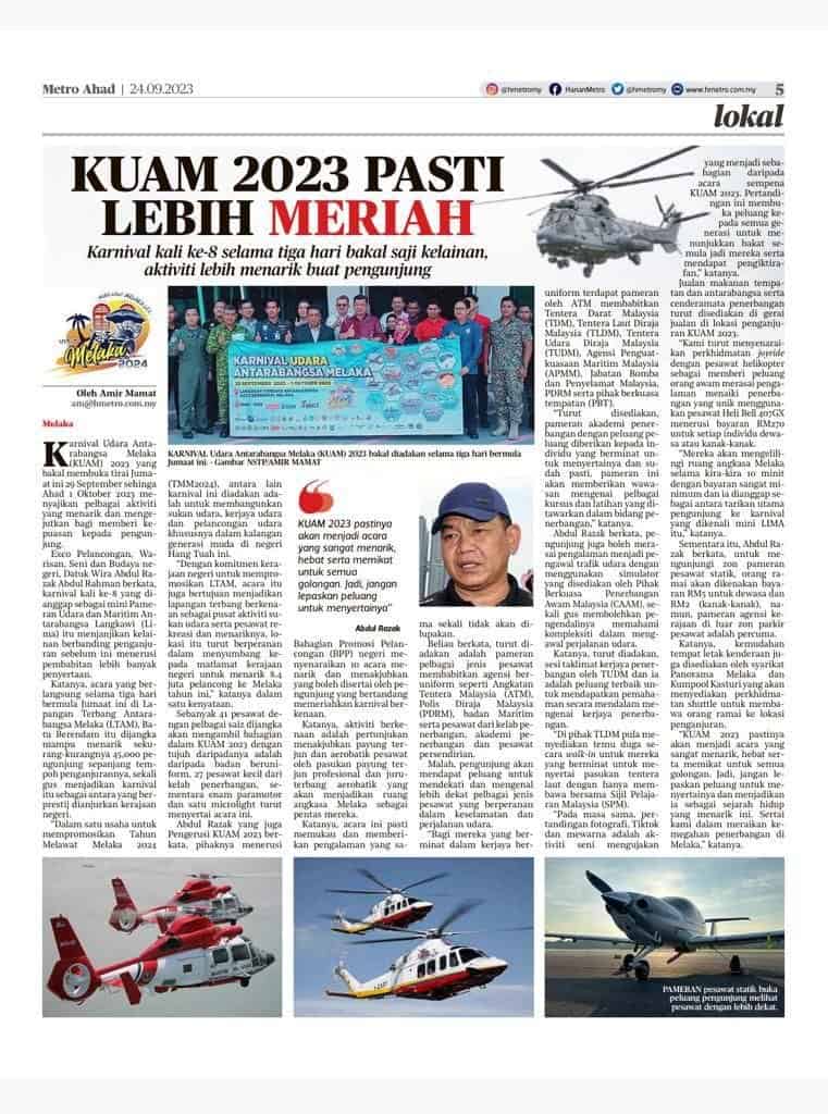 Karnival Udara Antarabangsa Melaka kuam 2023