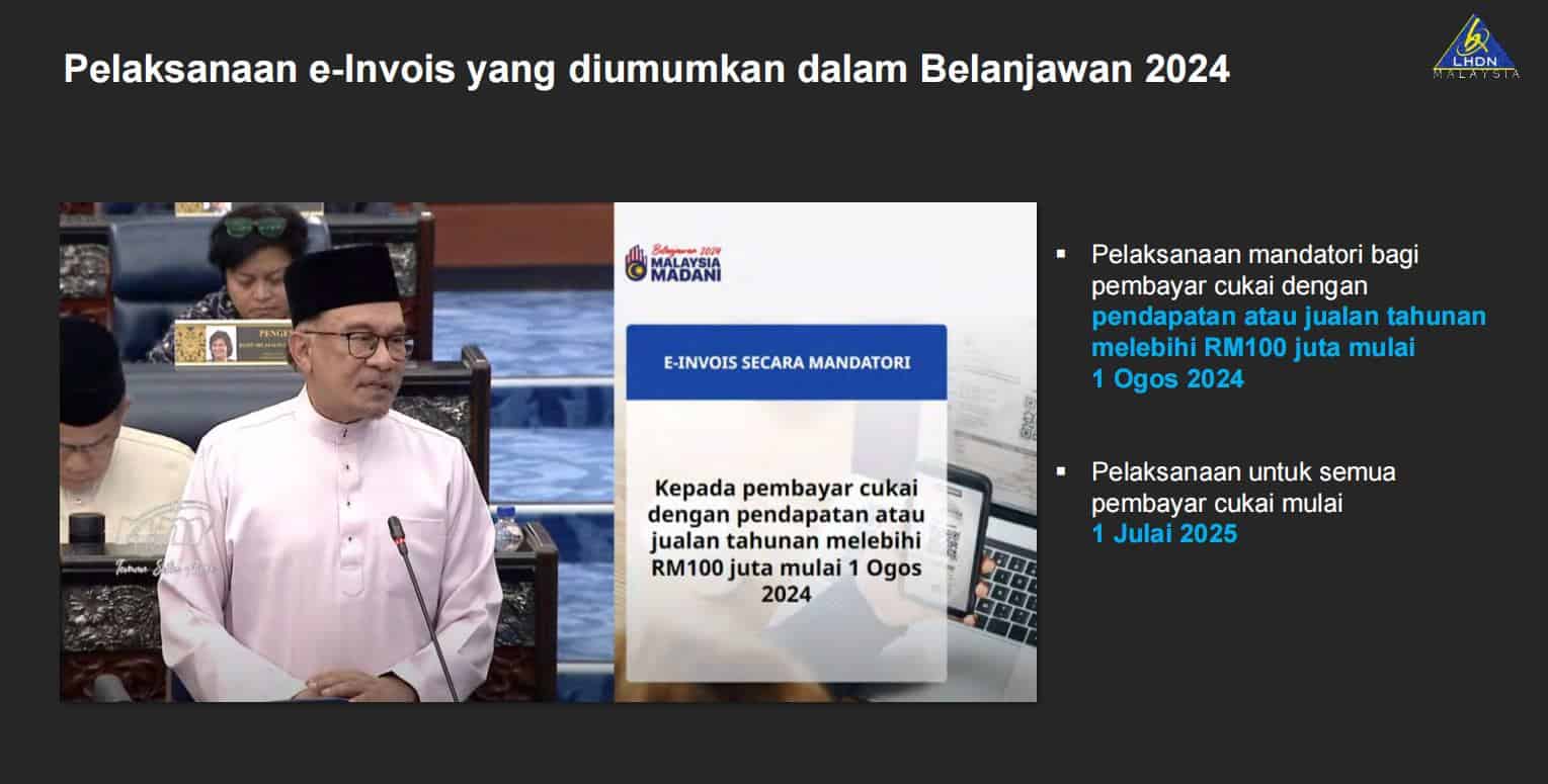 einvois LHDN Login, Garis Panduan Mulai 1 Ogos 2024