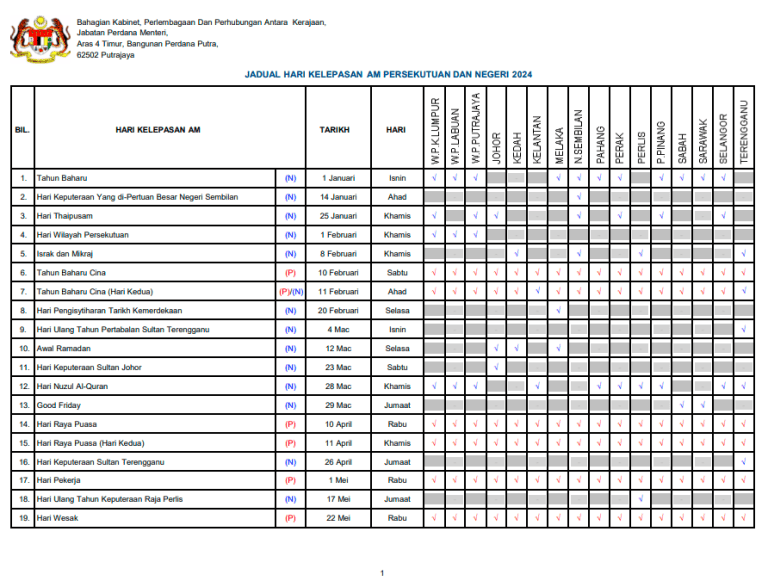 Malaysia Public Holiday 2024