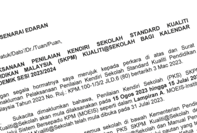 Penilaian Kendiri Sekol (PKS) SKPM 2023/2024