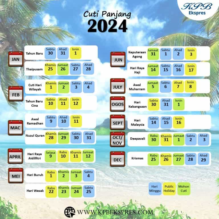 Kalendar 2024: Tarikh Cuti Umum Dan Cuti Sekolah KPM