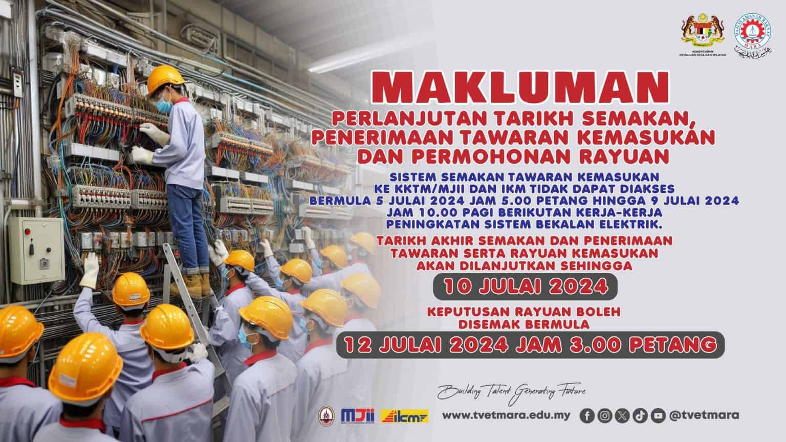 TVET MARA : Semakan Permohonan KKTM, MJII & IKM